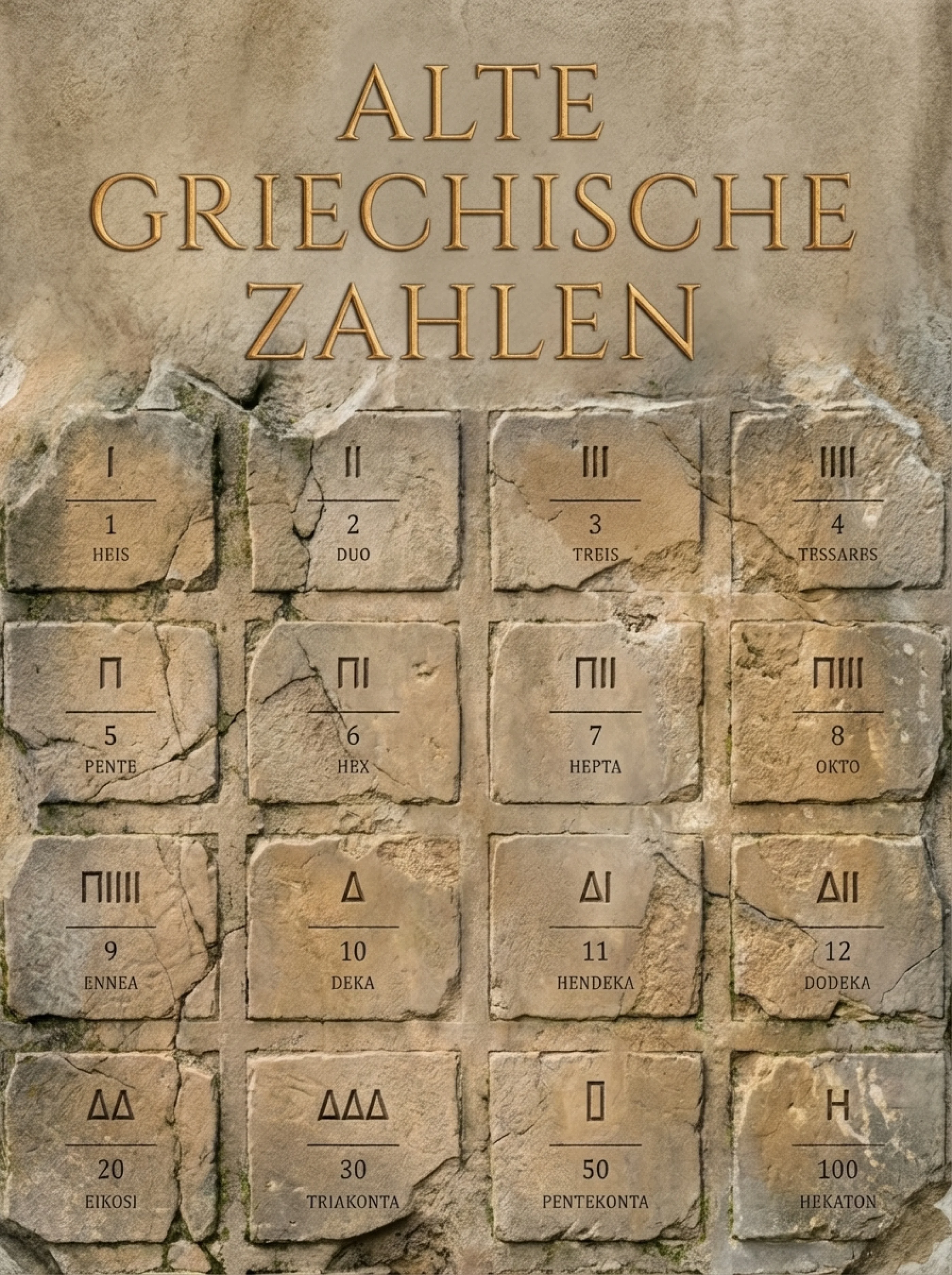 Alte Griechische Zahlenkarten