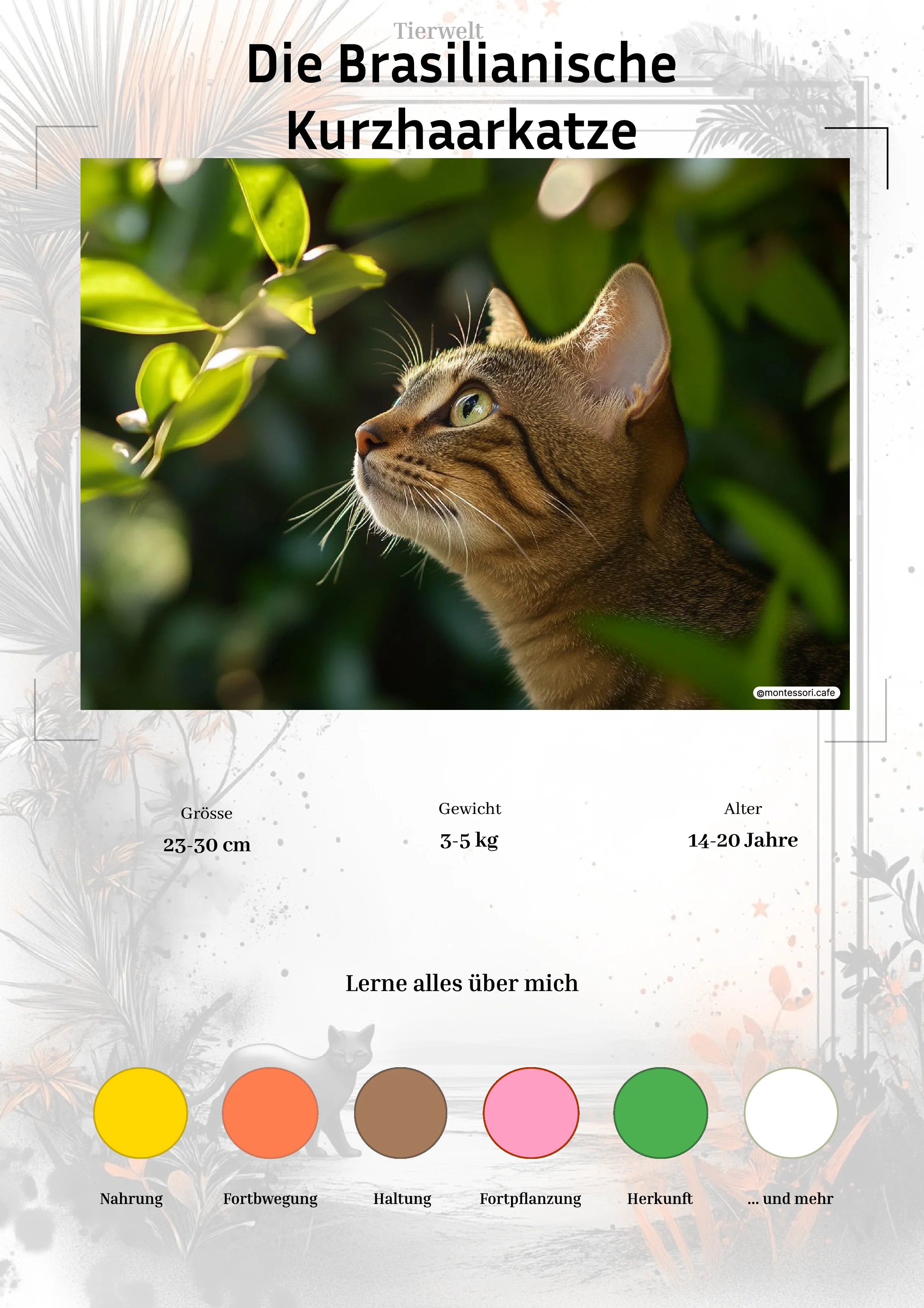 Die Brasilianische Kurzhaarkatze - Ganzheitliche Lernkarten