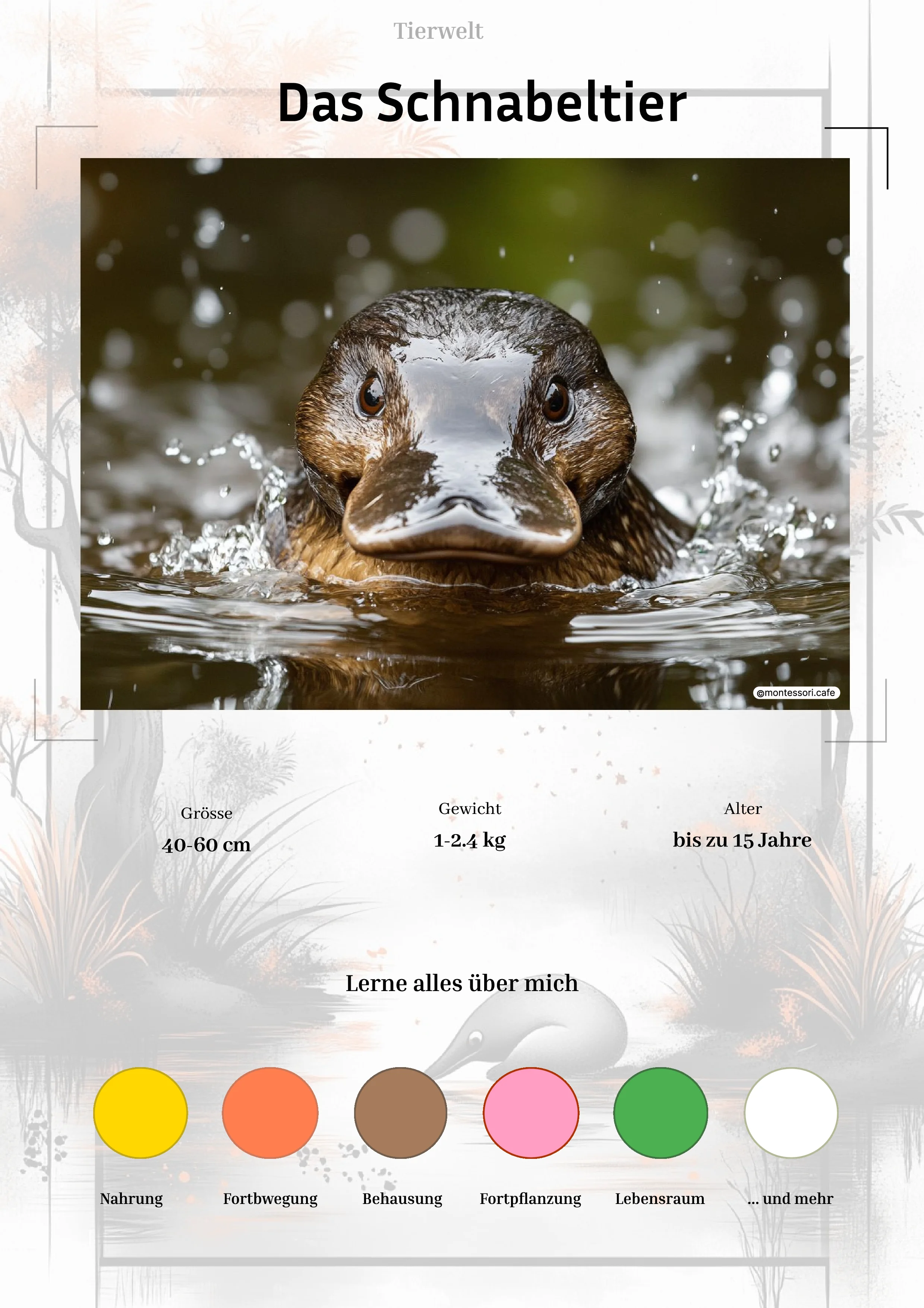 Das Schnabeltier - Lernkarten