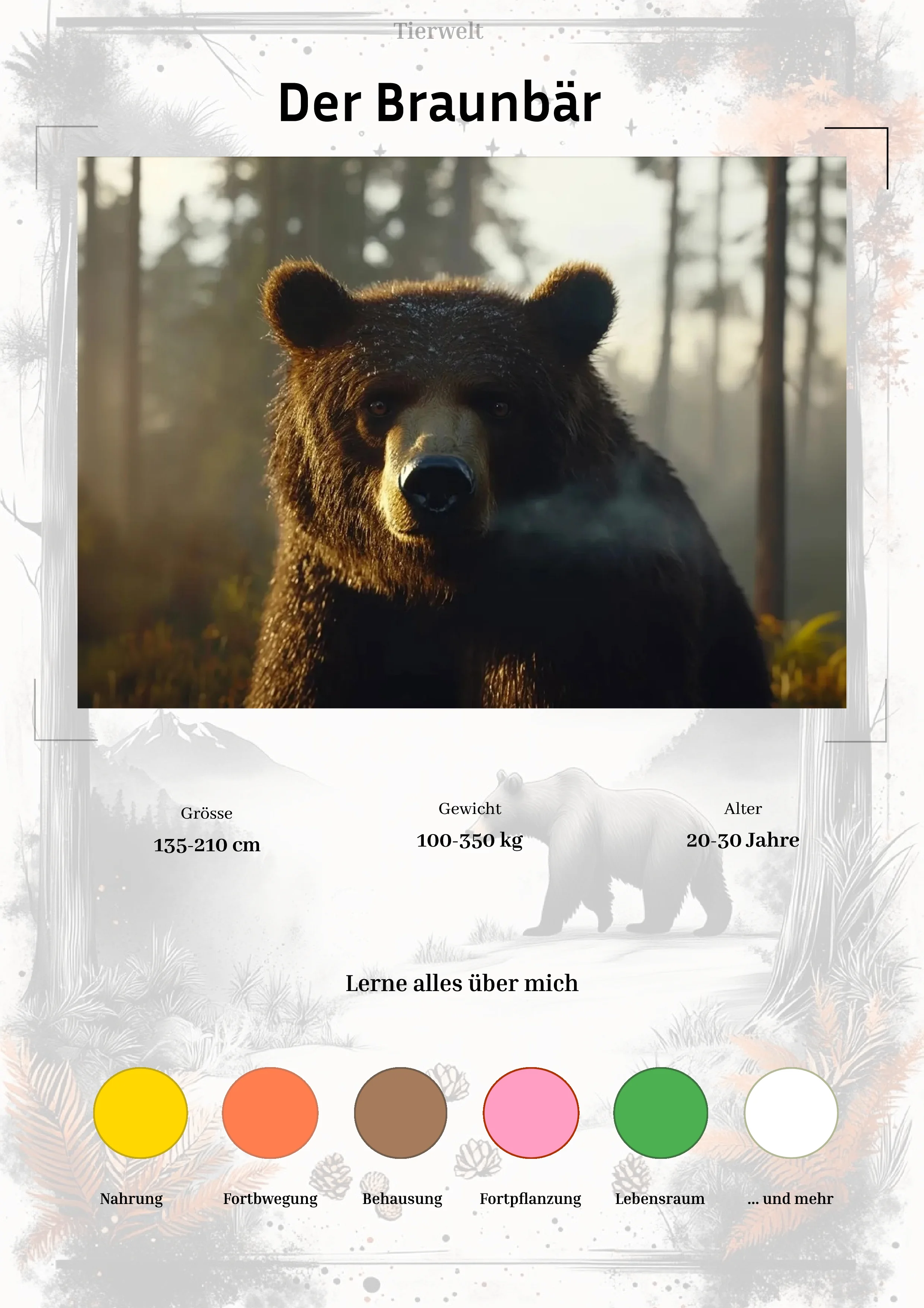 Der Braunbär - Lernkarten