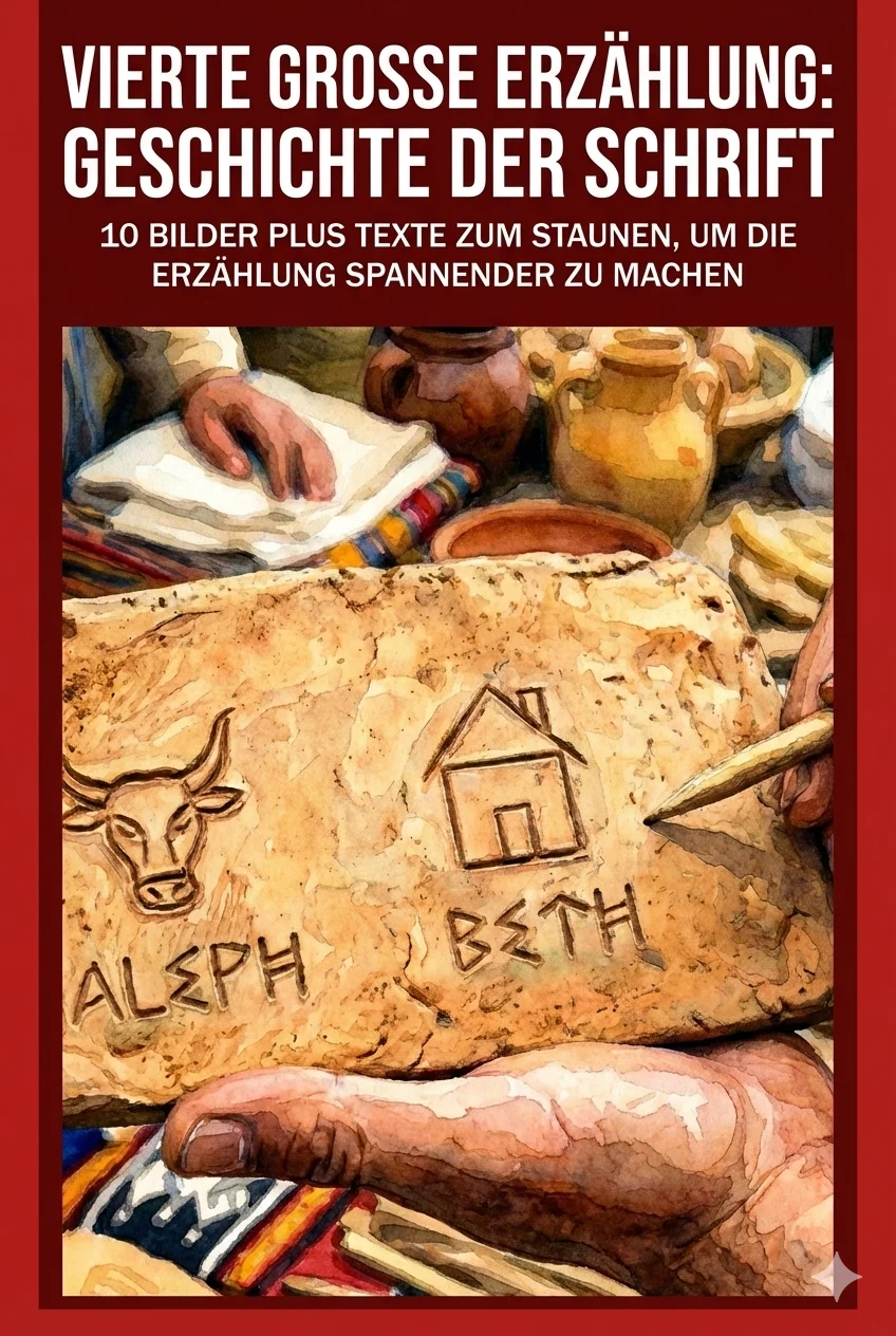 Die Vierte Große Erzählung – Visuelles Bildmaterial „Geschichte der Schrift"